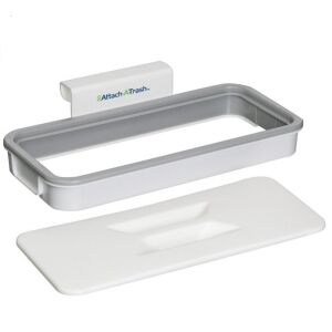 Suport organizator cu capac pentru saci menajari Attach-A-Trash, alb