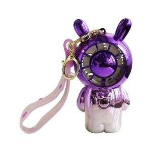 Mini ventilator USB mov în formă de robot cu breloc, ventilator portabil personal de răcire - Ventilatoare