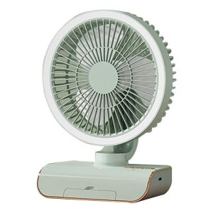 Ventilator portabil USB de birou cu lumină LED, gri și alb, prim-plan - Ventilatoare