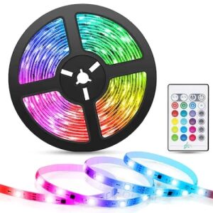 Kit Banda Flexibila LED FOXMAG24, Cu Telecomanda, adaptor si Sursa, Lungime 5 metri, Multicolor