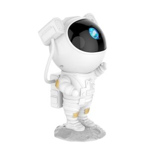 Proiector de stele Astronaut, copii si adulti, LED, Telecomanda, reglare 360º, Alb