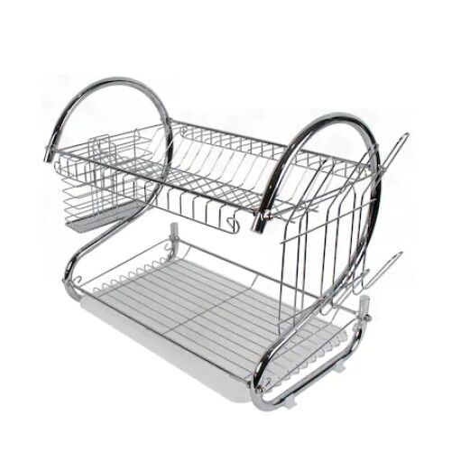 FOXMAG24 króm kétszintes edényszárító konyhába, 27x39x39cm