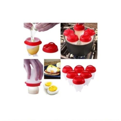 Recipiente silicon pentru fiert oua FOXMAG24 in utilizare, gatind oua