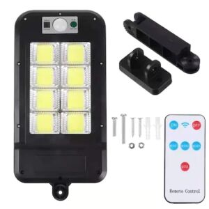 Set 4 lampi solare FOXMAG24, cu telecomanda, 160 LED-uri, corp de iluminat exterior, cu incarcare solara, senzor de miscare/lumina