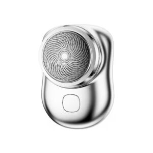 Mini aparat de ras, portabil, cu lame rotative din inox, waterproof, incarcare USB, indicator LED, argintiu