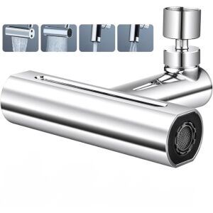 Csaptelep aerátor, 4 vízszóró mód, 360 fokos forgás, forgó kar, 13x12,5 cm, ezüst