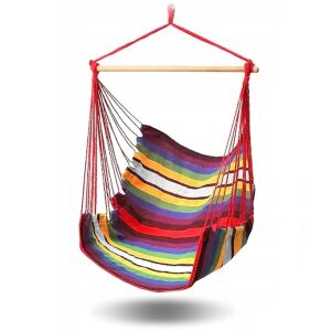 Hamac tip leagan, dimensiuni 100x100cm, cu manere solide, material robust si franghii puternice, usor de asamblat, multicolor