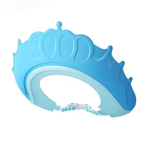 Viziera de protectie baita bebelusilor, pentru ochi si urechi, cu banda reglabila, din silicon, in forma de coroana, albastru 140621501