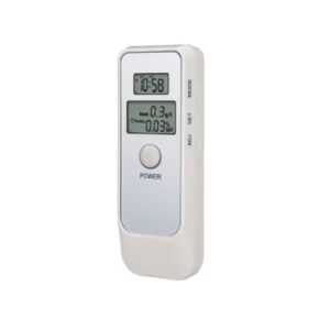 Tester de alcoolemie digital, cu baterii, functie ceas, alarma, termometru, acuratete ridicata, alb