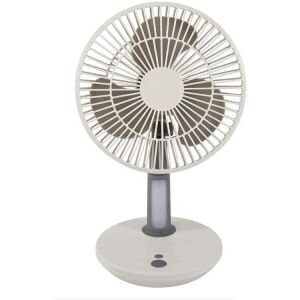 Ventilator de birou portabil alb cu baterii reîncărcabile și lumină LED - Ventilatoare
