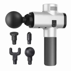 Aparat de masaj muscular FOXMAG24, 6 Niveluri reglabile, 4 Capete, Argintiu