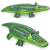 Bestway inflatable crocodile pool float, green, top and side view
