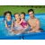 Family enjoying Bestway Steel Pro rectangular frame pool in the backyard