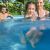 Close-up of family enjoying Bestway Steel Pro rectangular pool