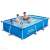 Family enjoying summer in Bestway Steel Pro frame pool, white background