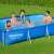 Bestway Steel Pro rectangular metal frame pool in use, family enjoying the pool