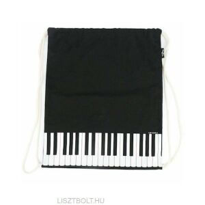 Hátizsák - zsinóros, fekete, klaviatúrás (vászon) 134741180 - Tornazsák