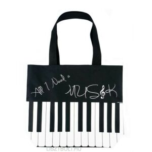Klaviatúrás Vászon Táska - Zongora Billentyűzet Mintával, 45x37x12 cm 134741359 - Bevásárló táska- & szatyor