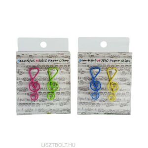 Iratkapocs - színes, violinkulcs alakú, drót (12 db./csomag) 134741374 - Gemkapocs