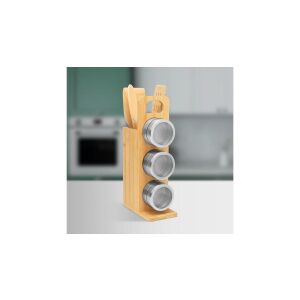 Bewello Mágneses fűszertartó bambusz eszköz szettel 7 részes 80 x 135 x 275 mm BW1007 134748976 - Bewello