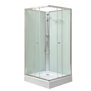 Polo White II 90x90 cm szögletes fehér hátfalas zuhanykabin zuhanytálcával 134752825