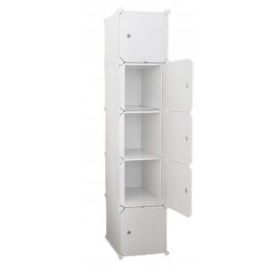 Modularer weißer Kleiderschrank mit fünf Regalen und Türen - Kinder & Jugendmöbel