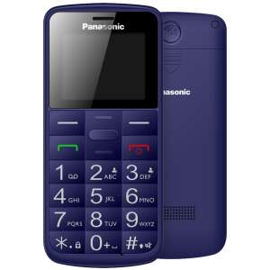 Telefon mobil Panasonic KX-TU110EXC Dual SIM, albastru, vedere din față și din spate - Telefoane mobile