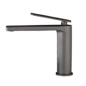 Zadabso matt fekete minimalista fürdőszobai csaptelep, szögletes nézet - Zadabso