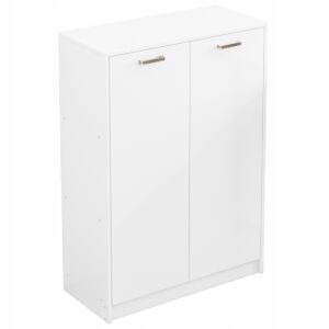 Weißes 2-türiges Büroregal mit Regalen, Loft-Stil - Wohnzimmermöbel