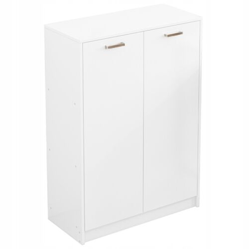 Biela 2-dverová kancelárska knižnica s policami, loft štýl