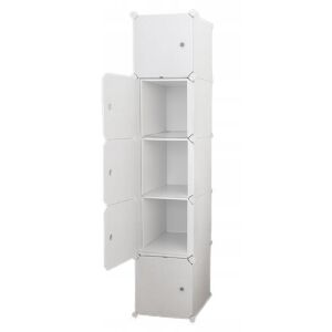 Modularer weißer Kleiderschrank mit fünf Regalen und offenen Türen. - Babys & Toddler