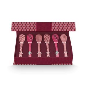 Set 6 lingurițe, din porțelan, Pip Studio, Dark Pink, 13 cm, colecția Flower Festival 135891162 - Linguri