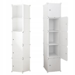 Modularer weißer Kleiderschrank mit fünf Regalen, unmontiert - Kinder & Jugendmöbel