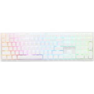 Ducky Zero 6108 Pure White vezeték nélküli mechanikus gaming billentyűzet - német ISO elrendezés, MX2A Blue kapcsolók, felülnézet - Ducky