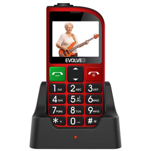 Evolveo EasyPhone FM 5,84 cm (2,3") 105 g Telefon roșu pentru seniori