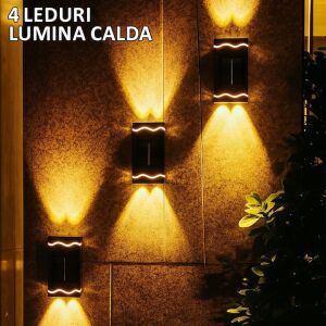 NEXTLY lămpi solare de perete care iluminează un perete, lumină caldă, decor exterior - Construcții și renovări
