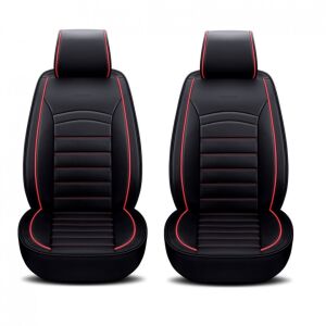 Set de două huse negre și roșii din piele ecologică pentru scaune auto - Huse pentru scaune auto