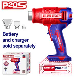 Hőlégfúvó (fűtőberendezés) akkumulátor és töltő nélkül - EHGN20021, EMTOP