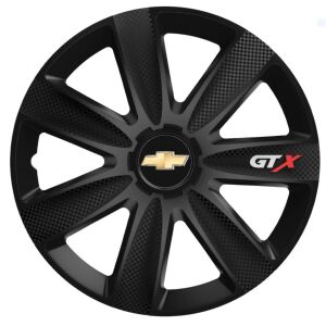 4 db-os GTX karbon fekete kerékszett R14-hez, Chevrolethez
