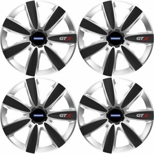 Set 4 Capace Roti GTX Carbon Gri-Negru R16, Pentru Volvo