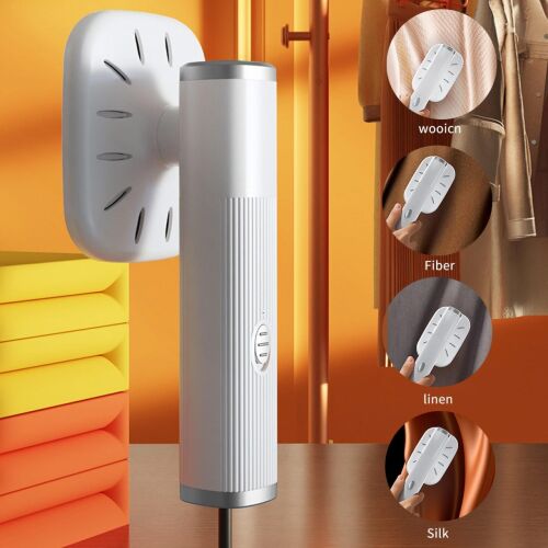 Demonstrație aparat portabil de aburit haine pe diferite țesături