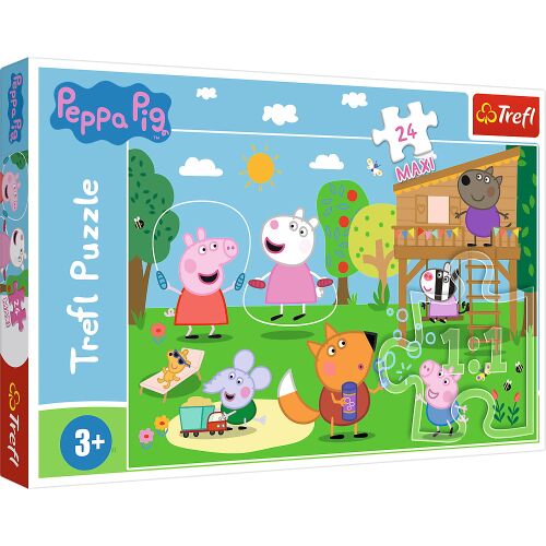 Puzzle Trefl 24-elementowe Peppa Pig, Zabawa w trawie 136046670