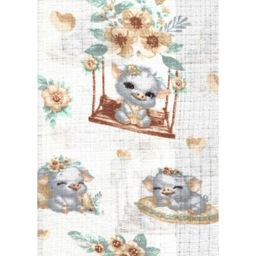 Mintás textil pelenka 1db-os - Boldog malac 134898731