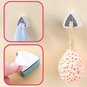 Zestaw 10 wieszaków na ręczniki, samoprzylepne, wodoodporne, montowane na ścianie, system Push Free, białe 136063867 - Wieszak na ręczniki