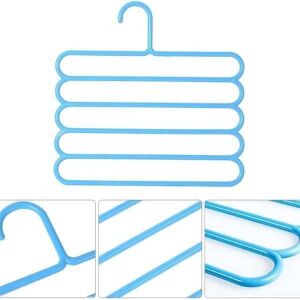 10 darabos műanyag akasztó készlet, 5 pozíció, nadrághoz, szoknyához vagy nyakkendőhöz, 31 x 31 cm, kék