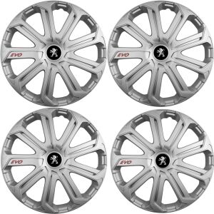 4 db-os Evo szürke kerékszett R14 Peugeot-hoz