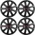 Evo fekete dísztárcsa szett R16 Suzukihoz, 4 darabos