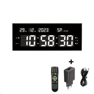 32x12cm Digitaluhr mit Fernbedienung, Netzteil und Kabel - Innenarchitektur