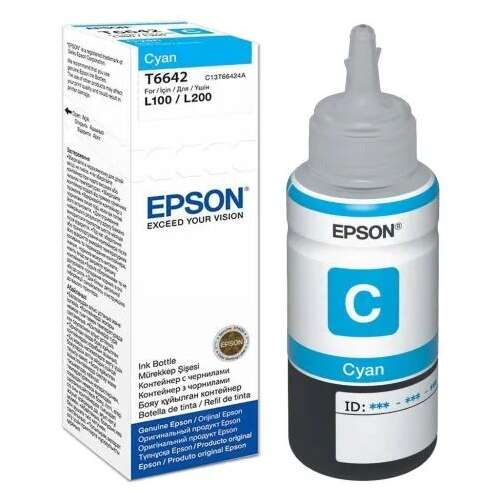 Epson T6642 Cyan Ink Bottle for L100 and L200 Printers