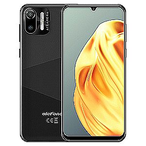 Ulefone Note 6P fekete okostelefon elöl- és hátulnézet - Ulefone